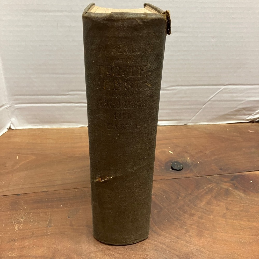 1885 Compendium of the Tenth Census 1880 Part I Revised US Gov Printing Office